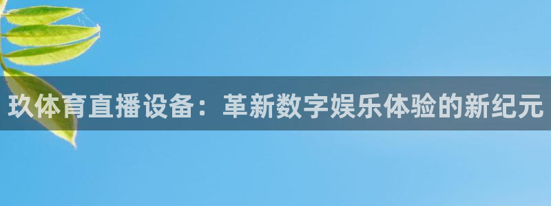 玖体育直播设备：革新数字娱乐体验的新纪元
